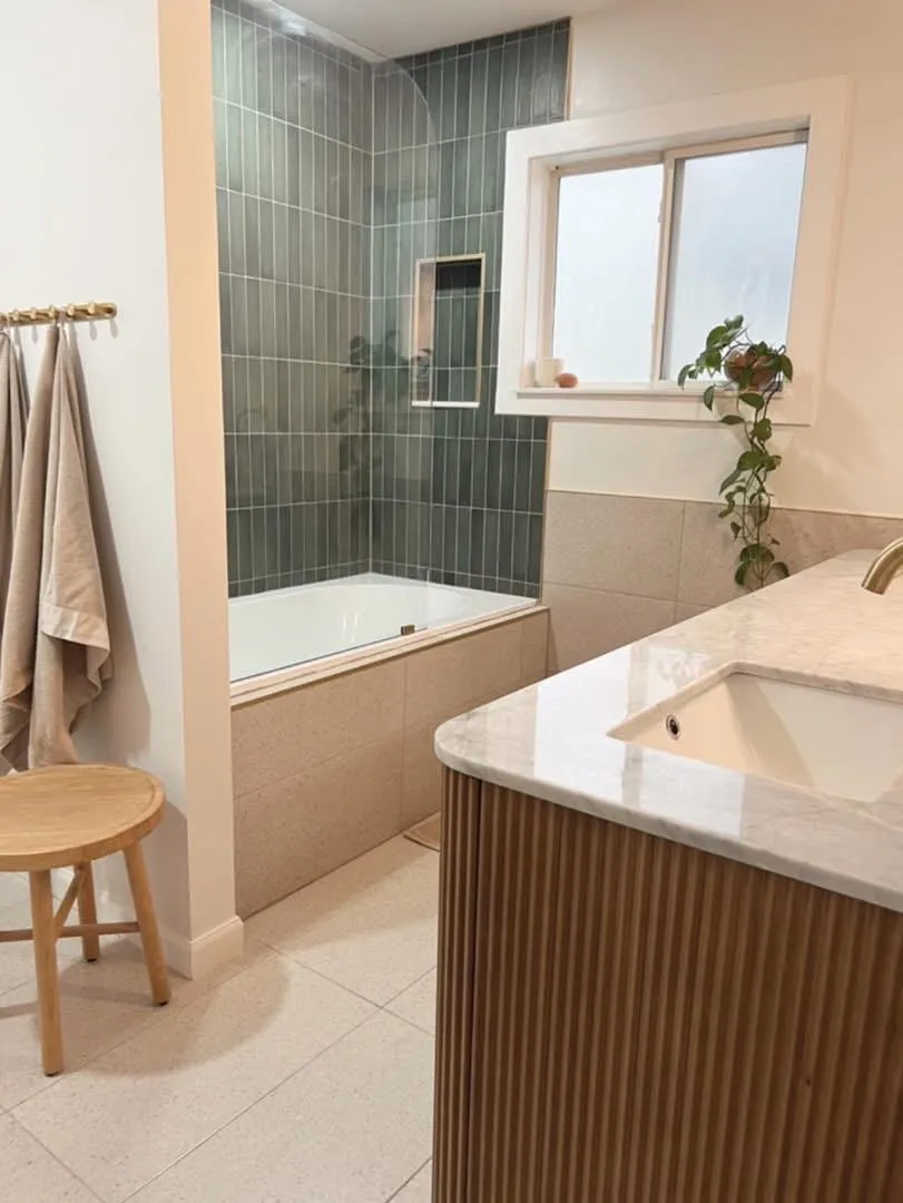 Bathroom after renovation by Jameson's Legacy Renovations, Dayton OH