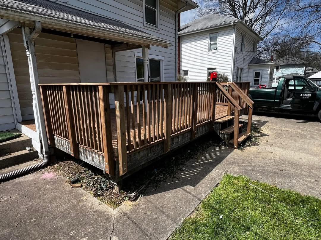 New deck boards being installed, West Milton OH