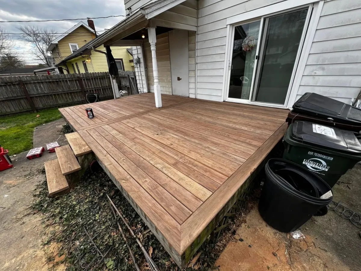 Finished new deck after replacement by Jameson's Legacy Renovations, West Milton OH