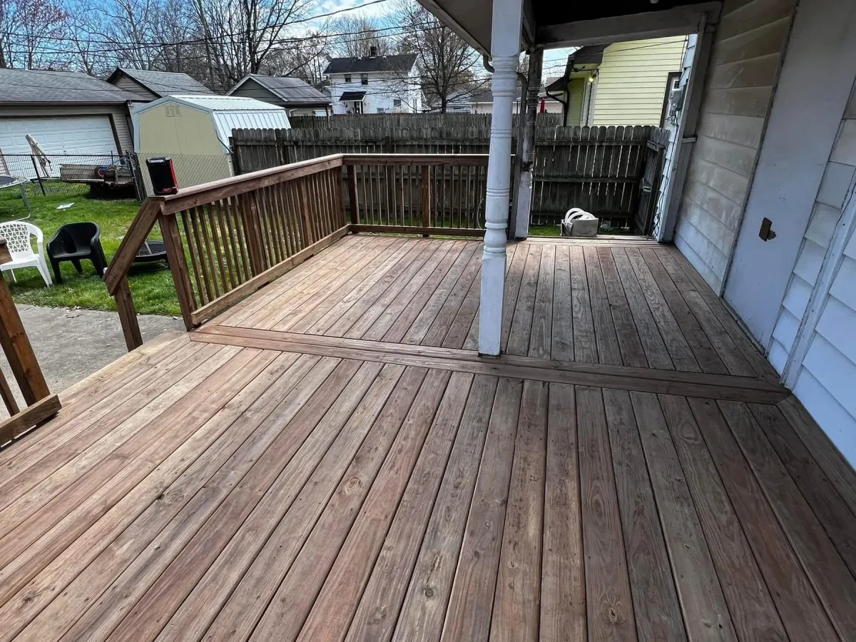 Finished deck surface after replacement by Jameson's Legacy Renovations, West Milton OH